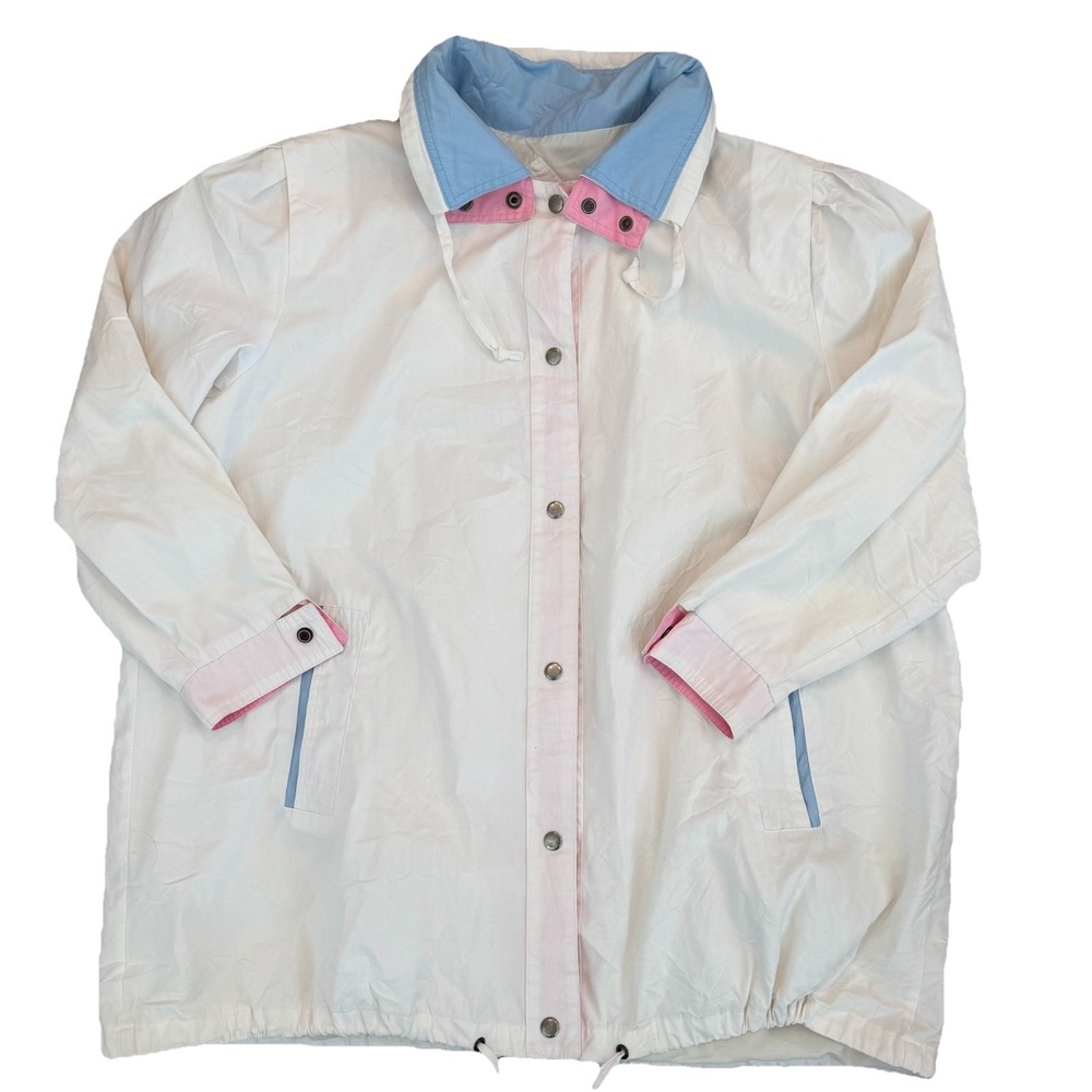 Vintage Be In The Current Seen Windbreaker Jacket, Color Block Size 22W Pastel